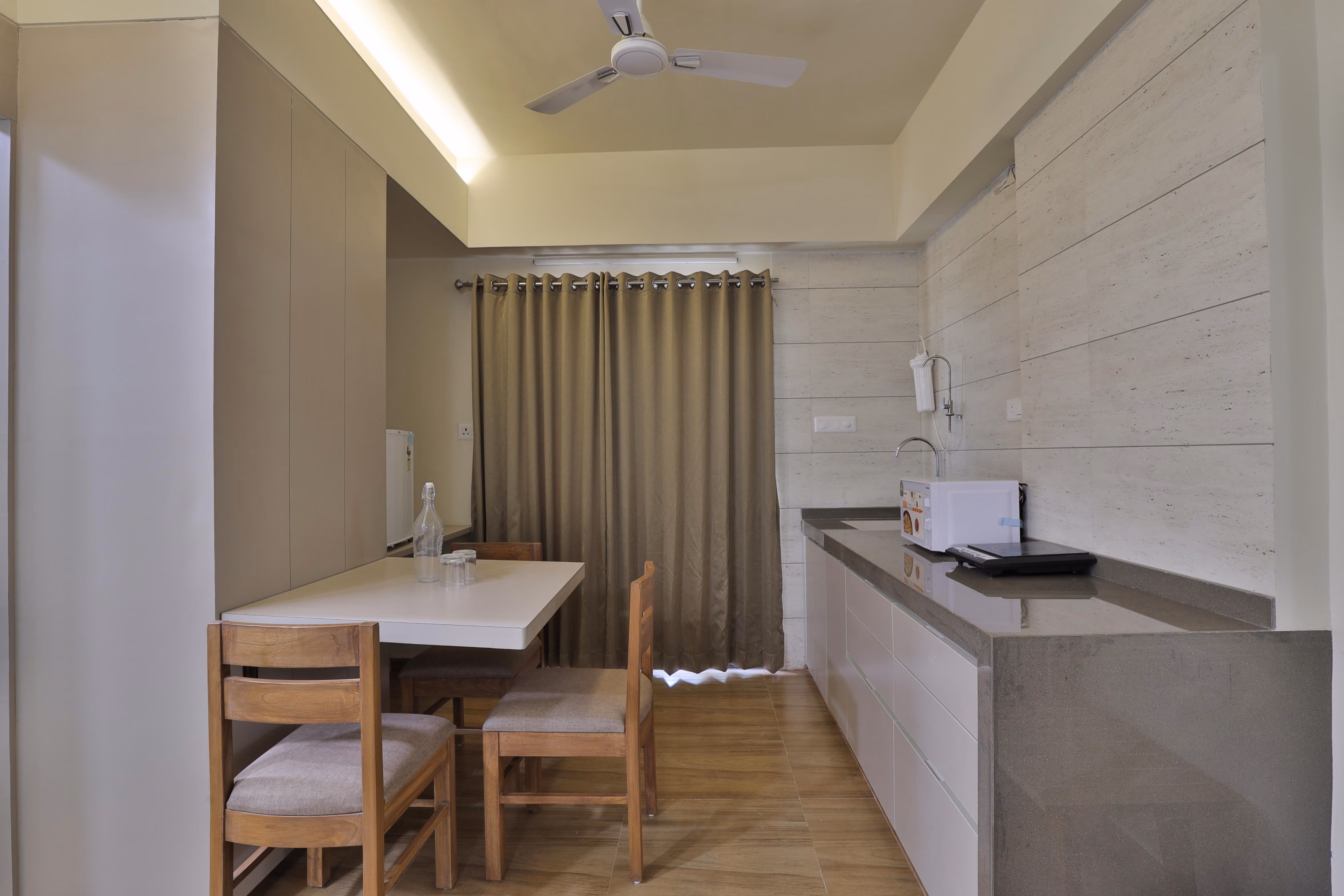 In-suite kitchenette with induction and kettle