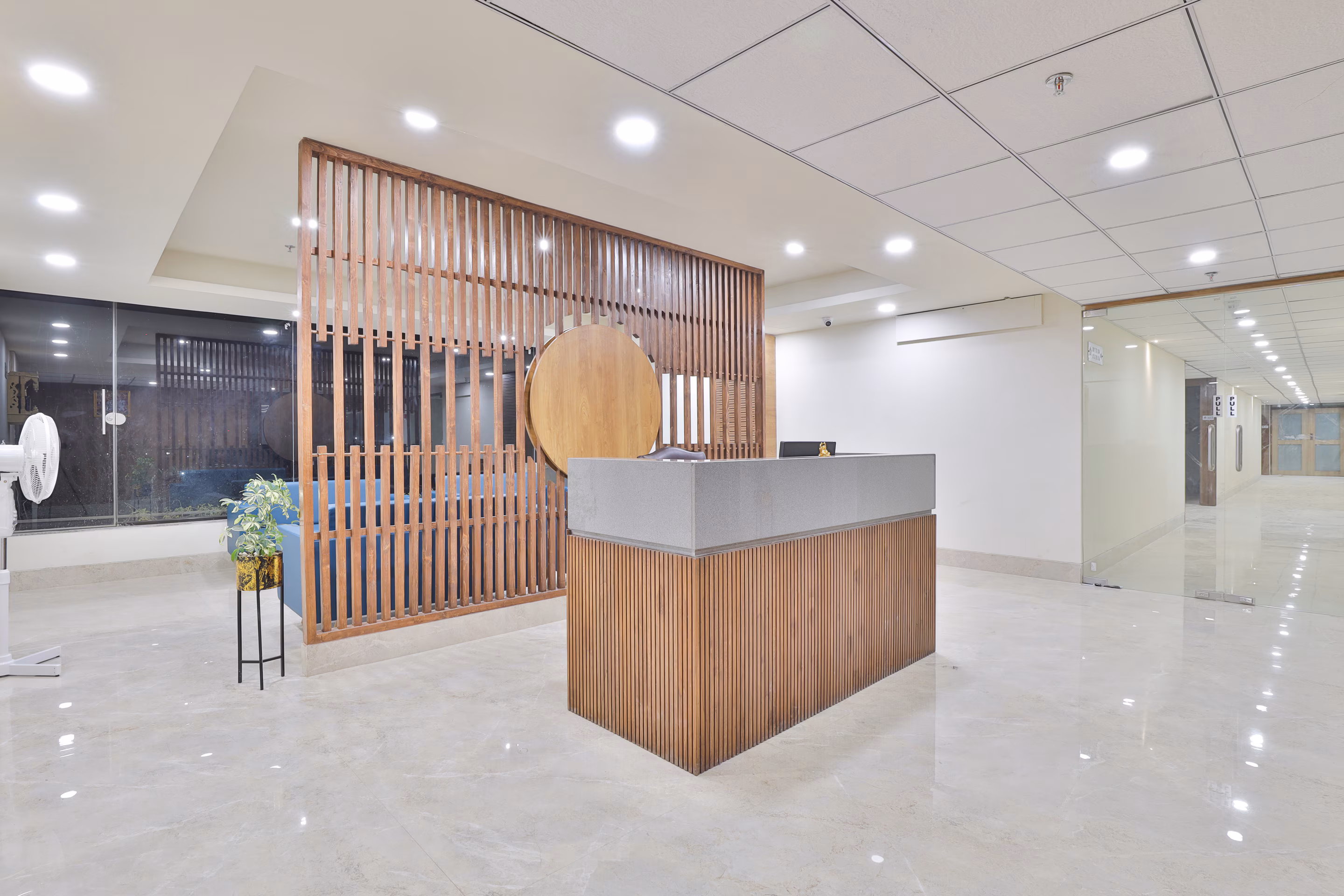 Reception waiting area with luxury seating